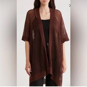Beachside Waves Open Knit Rua-na Brown Open-Knit Women's Cardigan